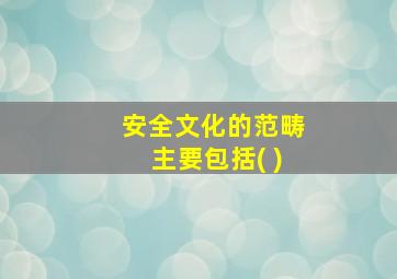 安全文化的范畴主要包括( )